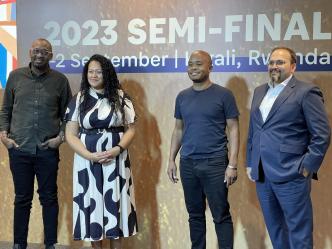 The 2023 Africa's Business Heroes judges; Rene Parker, Fred Swaniker, Ken Njoroge, and Hasan Haider — that questioned the 20 semi-finalists to select out the top 10. COURTESY PHOTO / Africa's Business Heroes.