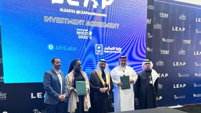 AfriLabs and the Ministry of Investment of Saudi Arabia signed an MoU during the esteemed LEAP 2024 to foster collaboration and mutual growth in the technology and innovation sectors between Africa and Saudi Arabia. COURTESY PHOTO / AfriLabs