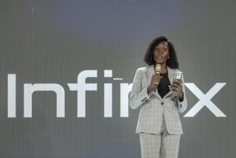 State Minister of Finance for Investment and Privatization, Hon. Anite Evelyn speaking at the launch of the Infinix NOTE 40 series at Four Points by Sheraton. PHOTO: PC Tech Magazine