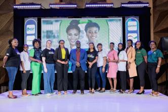 Winners from the Bold Women Cohort by Mkazipreneur, an accelerator of the NSSF Hi-Innovator pose for a group photo. Each of the winner will receive an investment of $20,000 to further grow their businesses. PHOTO: Filmreport.ug