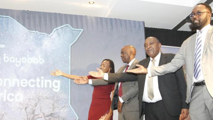 At the launch of a multi-million-shilling long-distance fibre network from Mombasa to Malaba by Bayobab Kenya. PHOTO: Communications Authority of Kenya