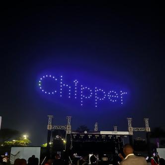 Chipper Cash brand name 'Chipper' lit up during the Financial Inclusion Conference to indicate its official launch in Rwanda. COURTESY PHOTO