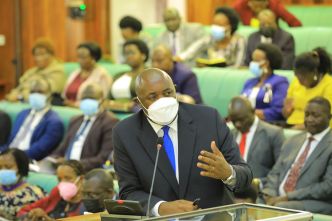 Minister of ICT and National Guidance, Hon. Chris Baryomunsi during a Parliament to pass the Computer Misuse (Amendment) Bill, 2022 privately moved by Hon. Muhammad Nsereko. (COURTESY PHOTO)