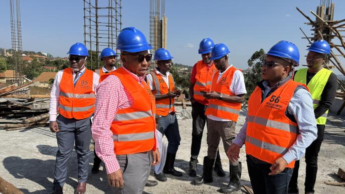 Centenary Technology Services team visit their ongoing Tier 3 Data Center construction site in Masaka. Courtesy Photo