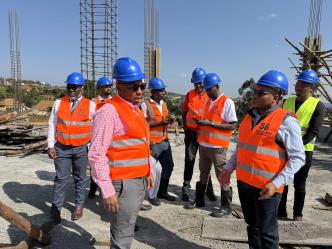 Centenary Technology Services team visit their ongoing Tier 3 Data Center construction site in Masaka. Courtesy Photo