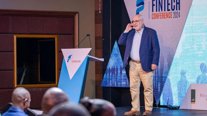 David Birch speaking at the 2024 FITSPA Annual Conference at Kampala Sheraton Hotel. PHOTO: FITSPA/via X