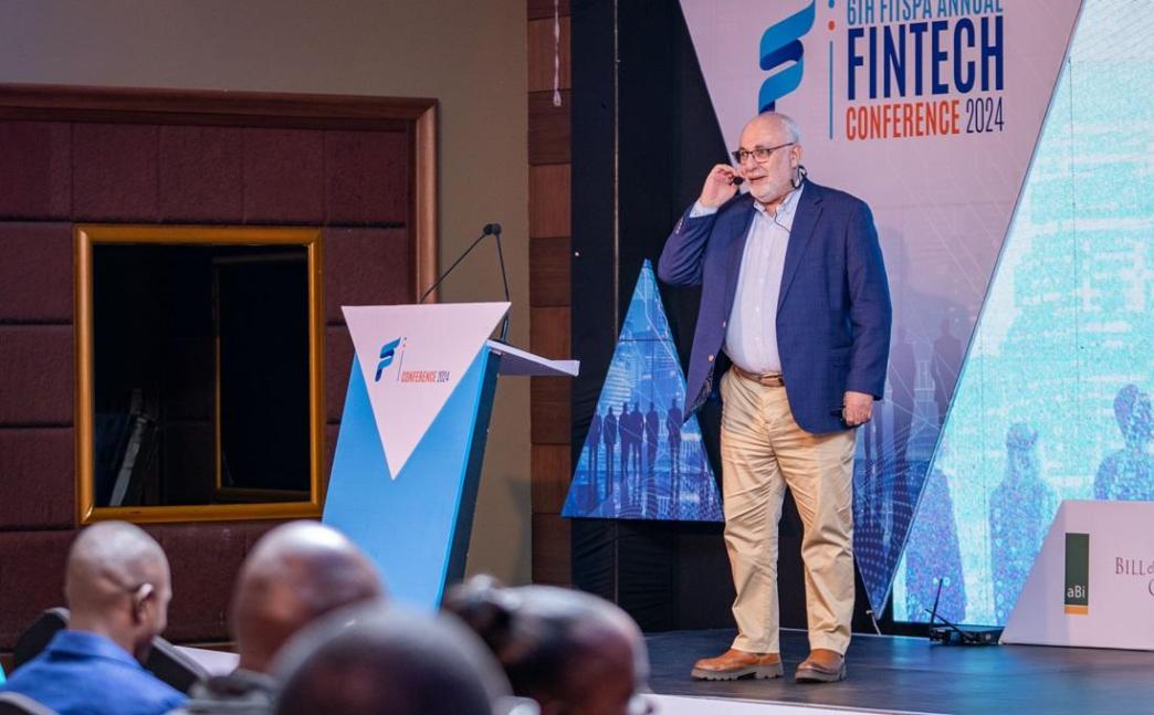 David Birch speaking at the 2024 FITSPA Annual Conference at Kampala Sheraton Hotel. PHOTO: FITSPA/via X