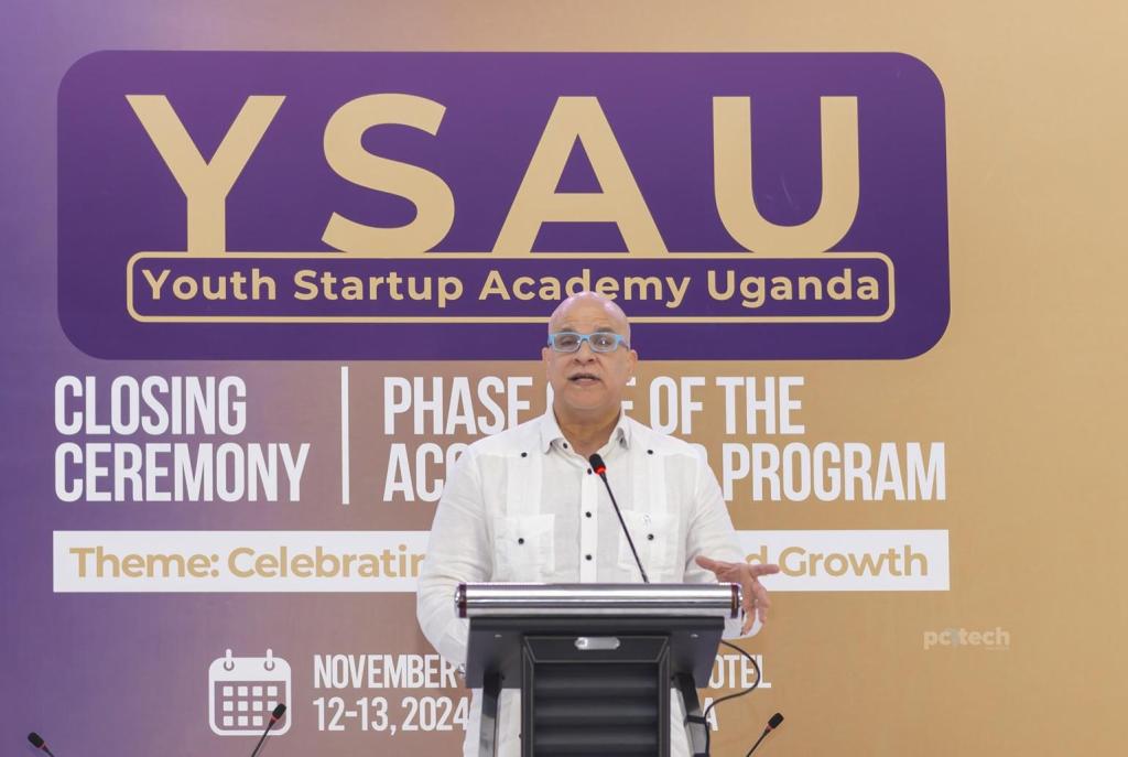 Escipion J. Oliveira-Gomez; Director of the Division of Enterprise Competitiveness and Institutions at ITC speaking at the YSAU closing ceremony. PHOTO: PC Tech Magazine