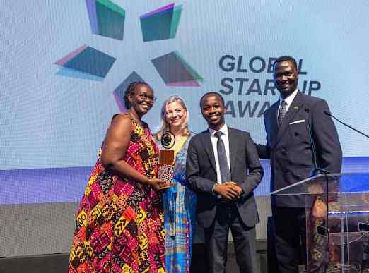 The Ugandan Embassy officials in Turkiye accept and received the best co-working space award on behalf of TechBuzz Hub's founder and CEO, Keneth Twesigye. Courtesy Photo