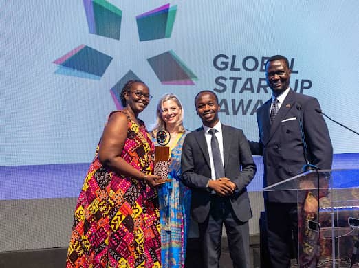 The Ugandan Embassy officials in Turkiye accept and received the best co-working space award on behalf of TechBuzz Hub's founder and CEO, Keneth Twesigye. Courtesy Photo