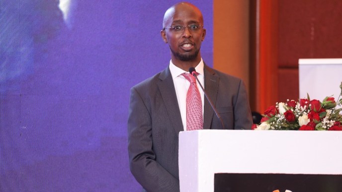 NITA-U Executive Director, Dr. Hatwib Mugasa speaking at the Huawei ICT Congress at the Sheraton Hotel in Kampala.