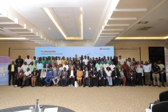 Huawei Digital Power channel partners pose for a group photo at the end of the FusionSolar Partner Summit which was held in Kampala, Uganda to release the latest sustainable energy solutions into the Ugandan industry.