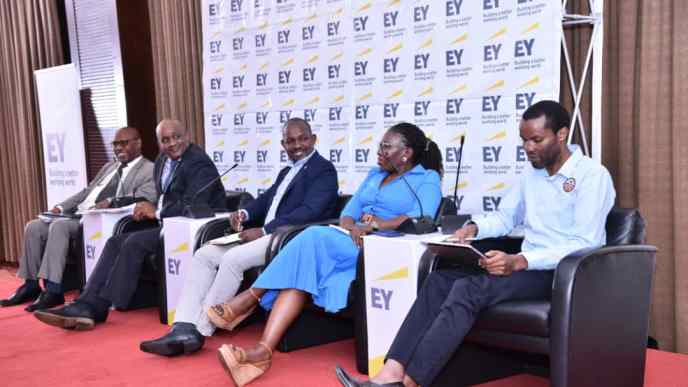 Industrial experts breaking down the FY24/25 national budget on ICT sector at a breakfast meeting organized by Ernst & Young. COURTESY PHOTO