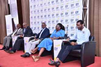 Industrial experts breaking down the FY24/25 national budget on ICT sector at a breakfast meeting organized by Ernst & Young. COURTESY PHOTO