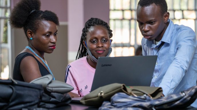 Some of the startup founders pictured interacting the Future of Education Accelerator Program. (Photo by The Innovation Village)