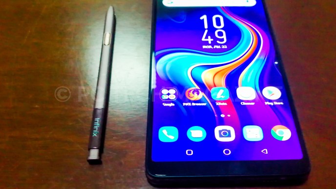 The Infinix Note 6 with its X Pen pictured besides it.