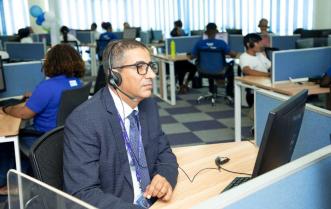 Tigo Chief Executive Officer, Kamal Okba during the telco's customer service week. COURTESY PHOTO