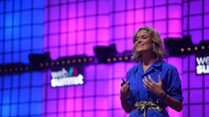 Katherine Maher speaking at the 2022 Web Summit in Lisbon, Portugal. PHOTO: Web Summit