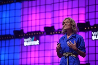 Katherine Maher speaking at the 2022 Web Summit in Lisbon, Portugal. PHOTO: Web Summit