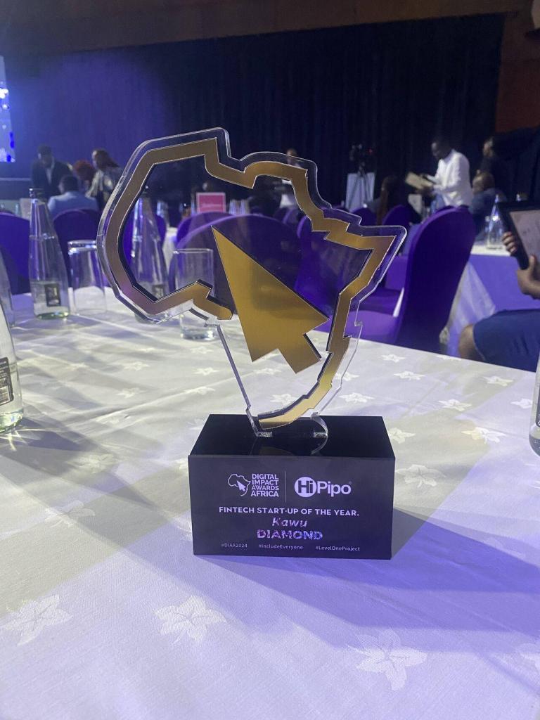 Kawu wins Fintech Startup of the year Diamond award at the DIAA 2024. PHOTO: Kawu/via LinkedIn