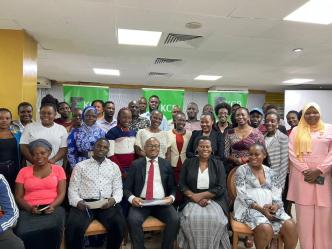 KCB Bank officials and bank agents pose for a group photo after the launch of the KCBU Agent App during a 2-day training that was organized by the KCB bank at Hotel Africana on from 12th to 14th September 2023.