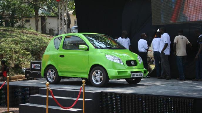 The Kiira EV is an electric vehicle that was launched on 24th November 2011. It employs a simple battery electric vehicle powertrain consisting of an energy storage bank, energy converter and an electric motor. PHOTO: Kiira Motors