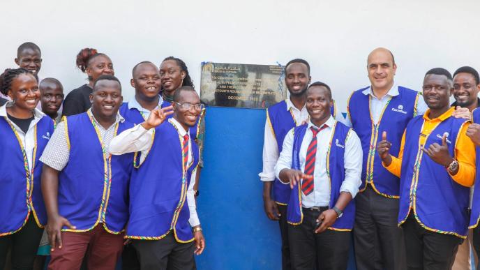 Majid Al Futtaim Hypermarkets Uganda Ltd staff handover 3 classroom blocks to the Director and Founder of The Noah's Ark Village - Ms Nakato Angella.