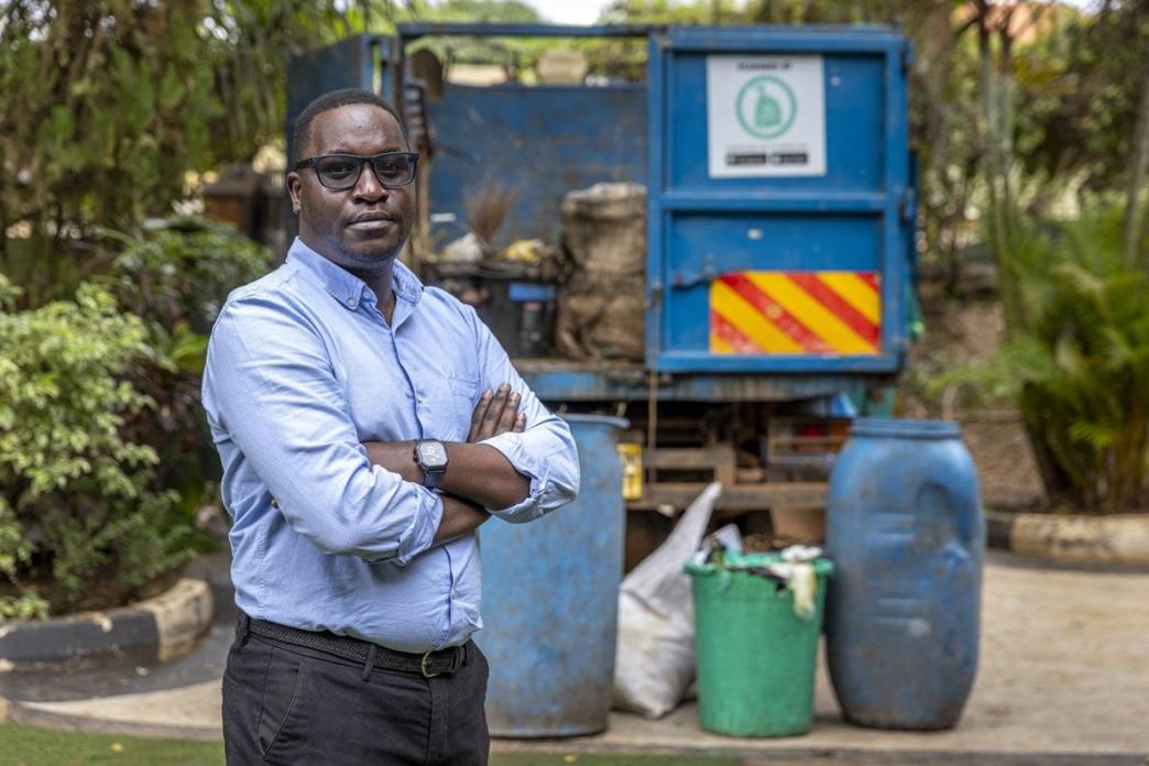 The founder of Yo-Waste, Martin Tumusiime, poses for a portrait on October 17, 2023 in Kampala, Uganda. Tumusiime was among the runners up of the 2024 Africa Prize for Engineering Innovation and received a grant of $19,000 for his innovation Yo-Waste. PHOTO: Luke Dray/GGImages/ProofAfrica