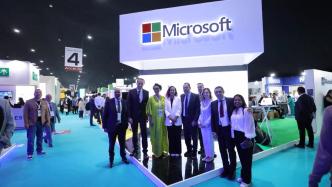 Lillian Barnard (3rd from left), Microsoft Africa President with officials delegates pose for a group photo at GITEX Africa in Marrakech, Morocco on Wednesday, May 29th, 2024.