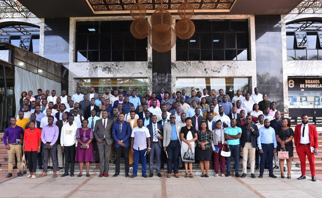 Members of the Money Lenders Association of Uganda (MLAU) pose for a picture. These are part of the 400 members that attended the meeting today. Entire membership is 60,000 entities. Courtesy Photo