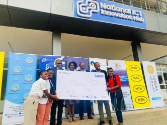 Partners of the MTN ACE Program pose for a group photo after launching the second phase of the MTN ACE Program at the National ICT Innovation Hub in Nakawa in Kampala.