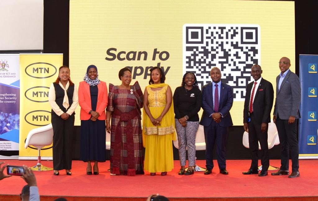 Partners of the second phase of the MTN ACE program pose for a group photo after the launch event held at the National ICT Innovation Hub in Nakawa.