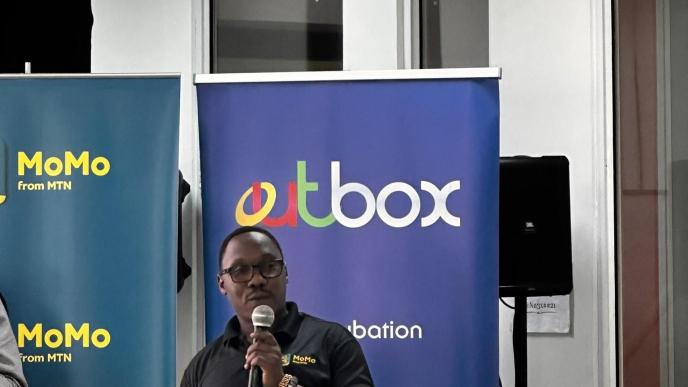 Gerald Musoke, MTN Mobile Money Products Development Specialist, speaking at the launch of the third MTN MoMo API Hackathon. COURTESY PHOTO/MTN