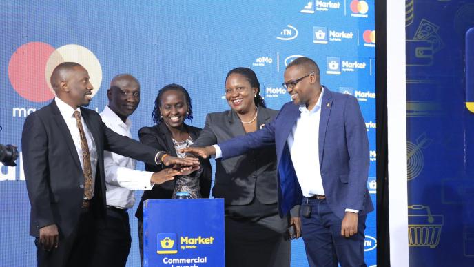 MTN officials and partners officially launch Market by MoMo, a new online shopping platform in Uganda. PHOTO: MTN Uganda