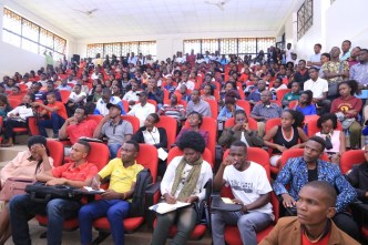 ICT university students of Makerere University Business School (MUBS) pictured during a Huawei ICT competition presentation.