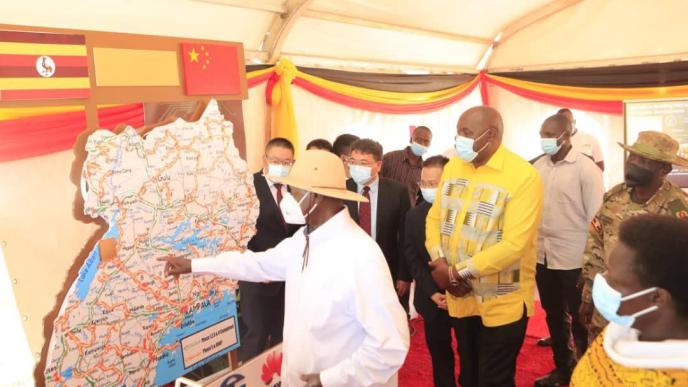 President Kaguta Museveni (in hat) launching the Phase 5 of the NBI Project in Moroto on Wednesday, December 4, 2024. Courtesy Photo