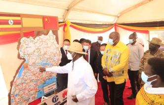 President Kaguta Museveni (in hat) launching the Phase 5 of the NBI Project in Moroto on Wednesday, December 4, 2024. Courtesy Photo