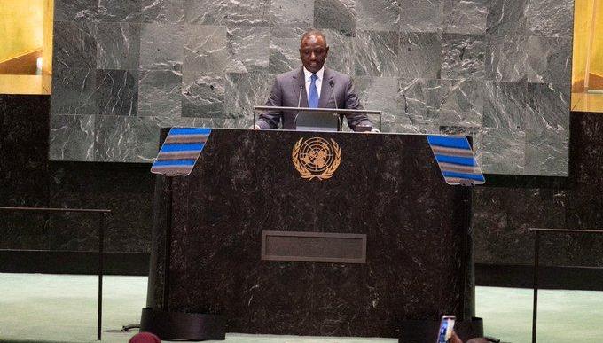 President of Kenya, H.E. William Ruto speaking during the United Nations General Assembly in New York. Courtesy Photo: Captain Kipkorir/ via X