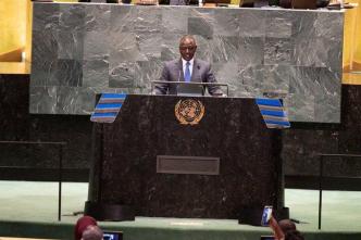 President of Kenya, H.E. William Ruto speaking during the United Nations General Assembly in New York. Courtesy Photo: Captain Kipkorir/ via X