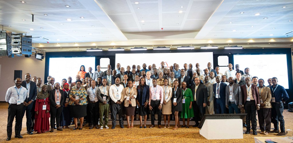 Attendees, organizers and partners pose for a group photo at the ended 2024 RENU ICT Directors Forum held from July 18 to 19, 2024, at Speke Resort Munyonyo. Courtesy Photo/Raxio