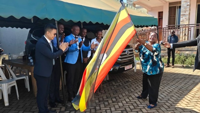 The Prime Minister Rt. Hon. Robinah Nabbanja flags off five Ugandans going to participate in Huawei's LEAP digital talent training in Shenzhen China. Courtesy Photo