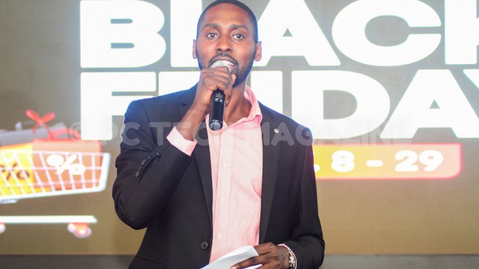 Jumia Uganda CEO Ron Kawamara speaking to media at the launch of the 2019 Black Friday. Photo by/OLUPOT NATHAN ERNEST | PC TECH MAGAZINE