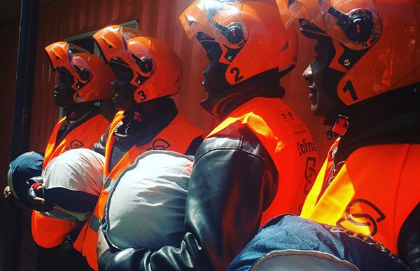 The first four safeboda Kenya riders pictured after completion of their training in Nairobi. (Photo Courtesy: Safeboda)