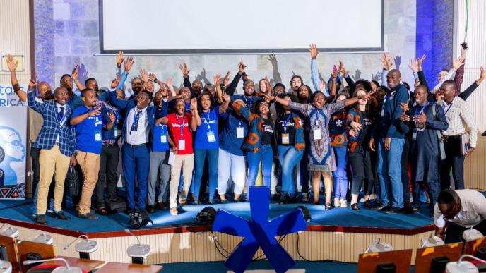 18 regional winners of Seedstar World Africa tour pose for a group photos at the Seedstars Africa Summit 2018 conference in Dar es Salaam, Tanzania on Thursday 13th, December 2018.