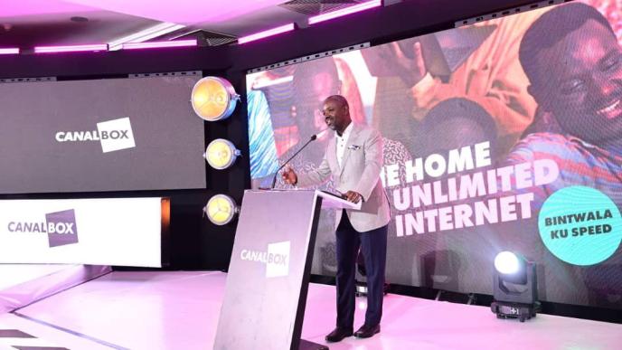 Deputy Speaker of Parliament of the Republic of Uganda, Thomas Tayebwa speaking the launch of Canal Box, a product of Group Vivendi Africa —a new ISP in Uganda on Wednesday, July 11th, 2024. COURTESY PHOTO