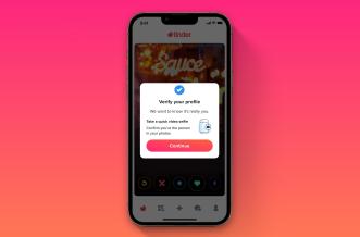 Tinder is strengthening its photo verification process by asking members to take a selfie video to prove who they are. (IMAGE: Tinder)
