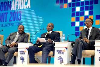 President Yoweri Museveni, President Paul Kagame, and President Ali Bongo Ondimba at the Transform Africa Summit in 2013. (Archive Photo/FILE PHOTO)