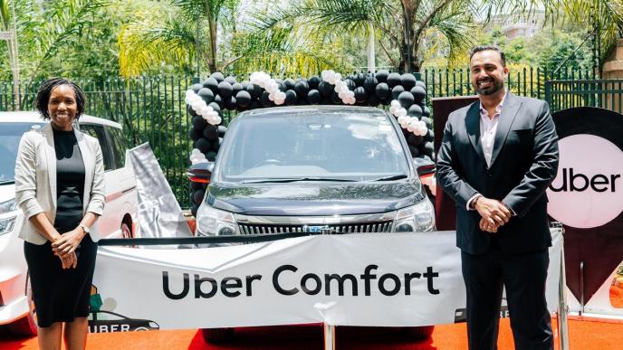 Imran Manji (right), Head of East Africa at Uber launches Uber Comfort, a brand new transportation experience for Kenyans. COURTESY PHOTO / Uber.