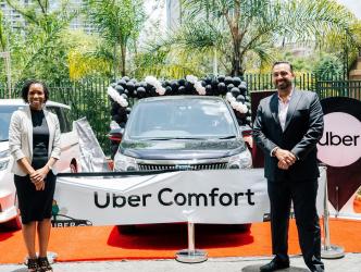 Imran Manji (right), Head of East Africa at Uber launches Uber Comfort, a brand new transportation experience for Kenyans. COURTESY PHOTO / Uber.