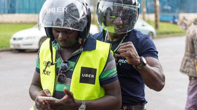 UberBoda driver pictured starting a trip. Courtesy Photo/Uber